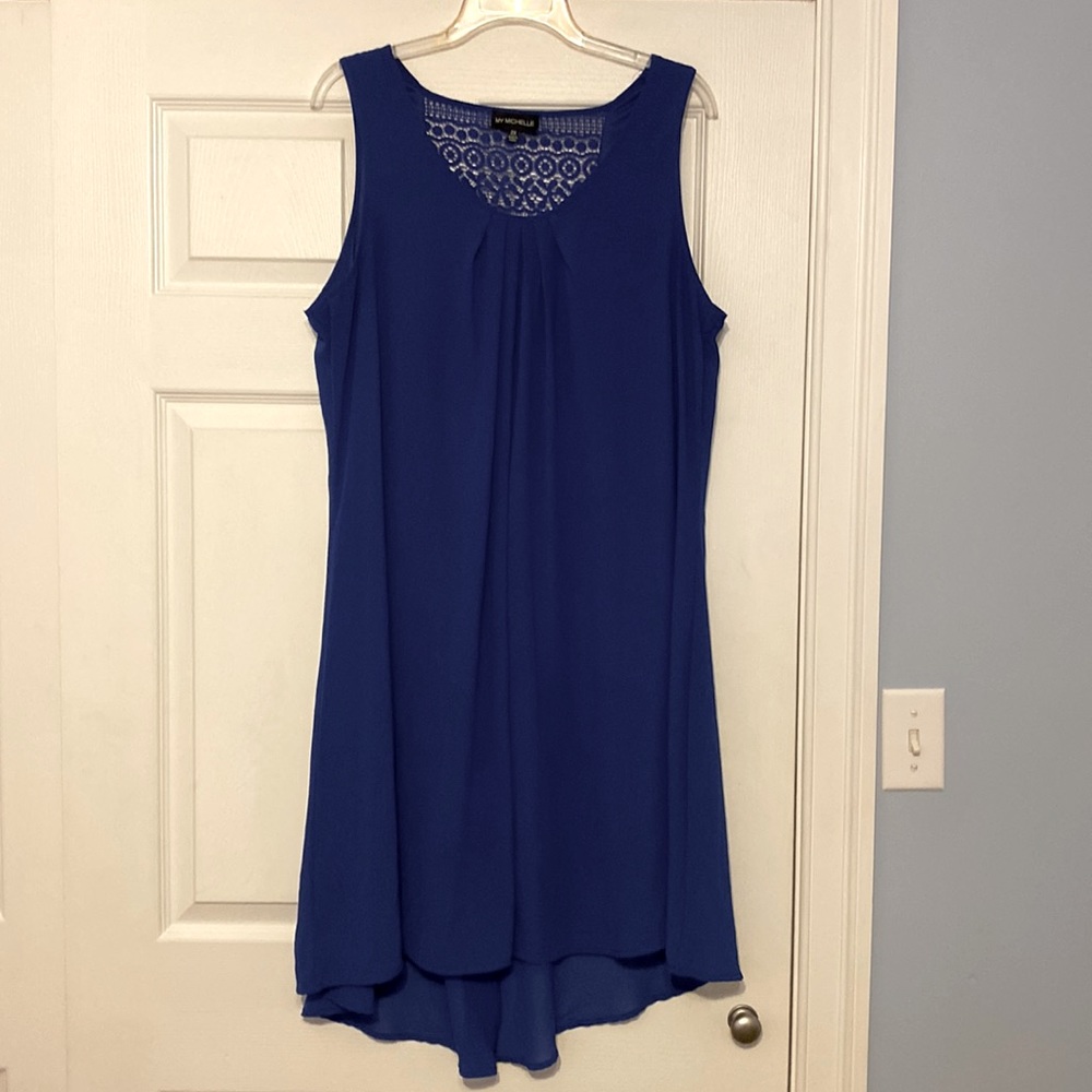 Royal blue top with lacy back